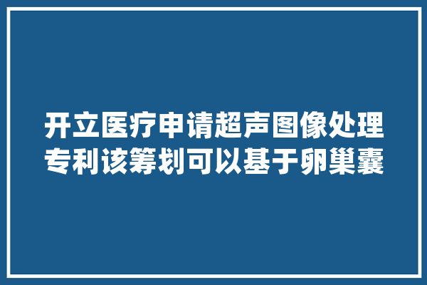 开立医疗申请超声图像处理专利该筹划可以基于卵巢囊肿的超声图像自动定量计算囊肿血流评估结果_超声_图像