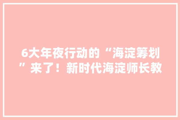 6大年夜行动的“海淀筹划”来了！新时代海淀师长教师成长用上了人工智能_教师_人工智能 AI快讯