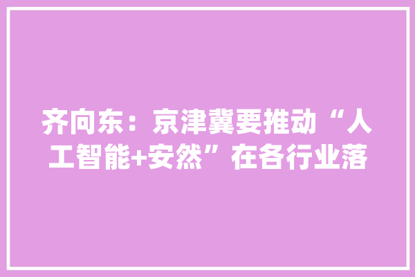 齐向东：京津冀要推动“人工智能+安然”在各行业落地应用_人工智能_优势 智能写作