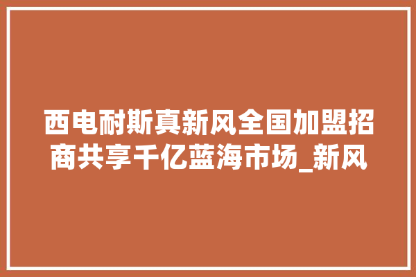 西电耐斯真新风全国加盟招商共享千亿蓝海市场_新风_体系