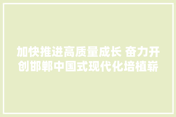 加快推进高质量成长 奋力开创邯郸中国式现代化培植崭新局面丨聚焦机械人家当邯郸持续发力智能新赛道_机械人_家当 智能写作