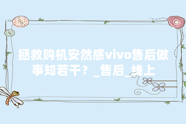 拯救购机安然感vivo售后做事知若干？_售后_线上 绘影字幕