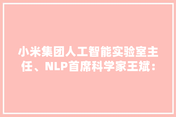 小米集团人工智能实验室主任、NLP首席科学家王斌：AI有可能成为全社会的根本举动办法_数据_模子