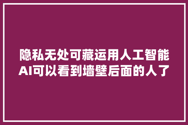 隐私无处可藏运用人工智能AI可以看到墙壁后面的人了？_暗记_神经收集 绘影字幕