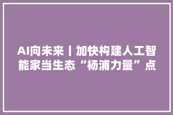 AI向未来丨加快构建人工智能家当生态“杨浦力量”点亮世界人工智能大年夜会_杨浦_家当