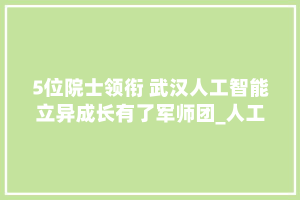 5位院士领衔 武汉人工智能立异成长有了军师团_人工智能_年夜学传授