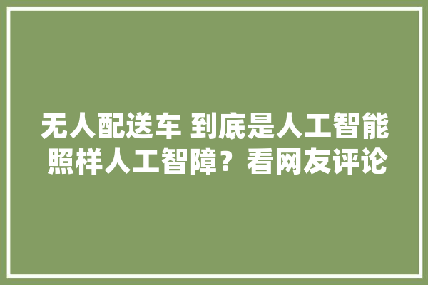 无人配送车 到底是人工智能 照样人工智障？看网友评论笑去世_人工智能_智障 智能问答