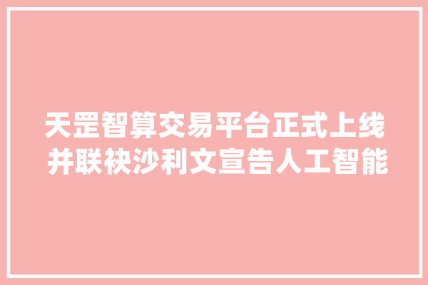 天罡智算交易平台正式上线 并联袂沙利文宣告人工智能算力行业白皮书_人工智能_天罡 绘影字幕