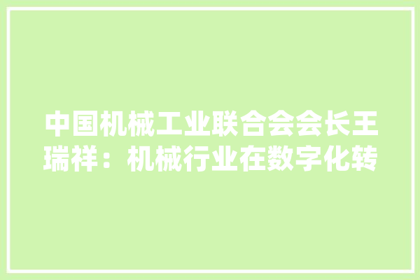 中国机械工业联合会会长王瑞祥：机械行业在数字化转型中还存在着家当根本脆弱、核心技能缺乏等问题_家当_机械 文字写作