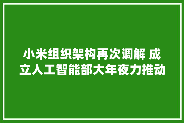 小米组织架构再次调解 成立人工智能部大年夜力推动AIoT_小米_互联网