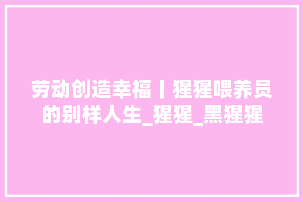 劳动创造幸福丨猩猩喂养员的别样人生_猩猩_黑猩猩