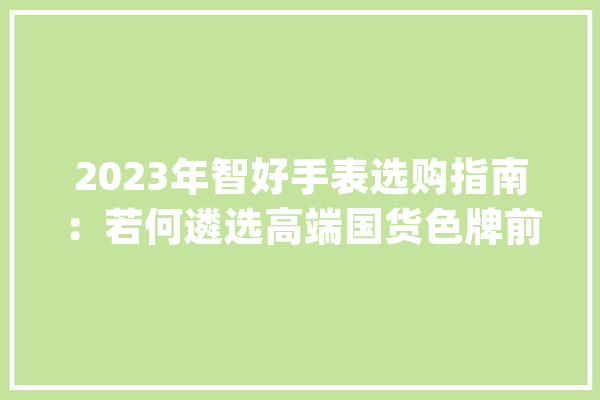 2023年智好手表选购指南：若何遴选高端国货色牌前十名排行榜_功效_手表 AI简讯