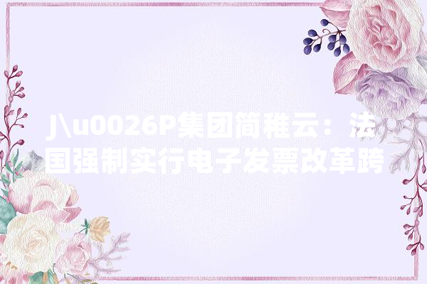 J\u0026P集团简稚云：法国强制实行电子发票改革跨境卖家需留心这些_发票_电子