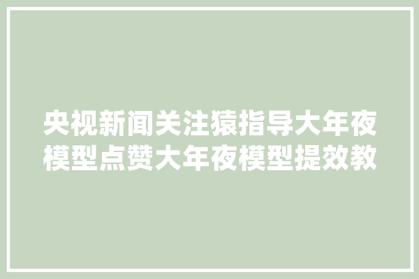 央视新闻关注猿指导大年夜模型点赞大年夜模型提效教诲行业_模子_人工智能 云服务