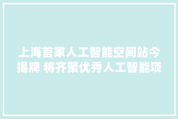 上海首家人工智能空间站今揭牌 将齐聚优秀人工智能项目_人工智能_上海 AI简讯