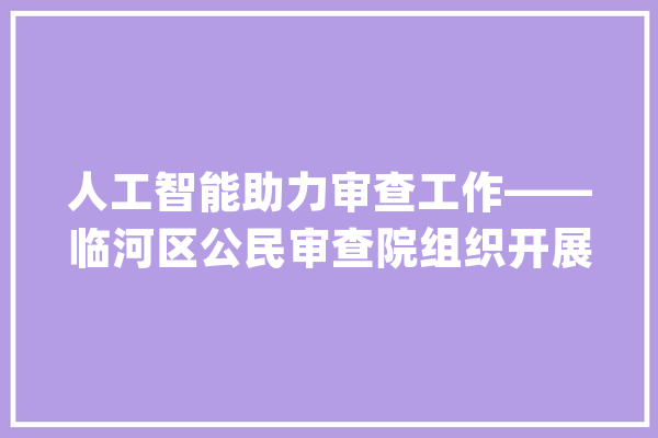 人工智能助力审查工作——临河区公民审查院组织开展“小包公·司法AI”系统操作培训会_司法_模子 智能写作