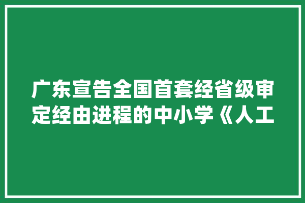 广东宣告全国首套经省级审定经由进程的中小学《人工智能》地方教材_人工智能_中小学