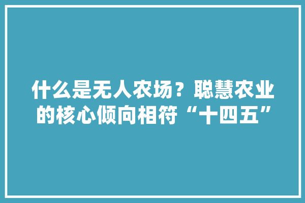 什么是无人农场？聪慧农业的核心倾向相符“十四五”筹划_农场_农业