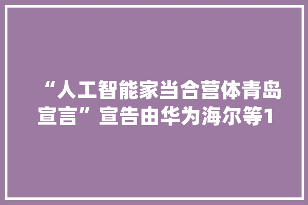 “人工智能家当合营体青岛宣言”宣告由华为海尔等15家企业合营起草_人工智能_企业 绘影字幕