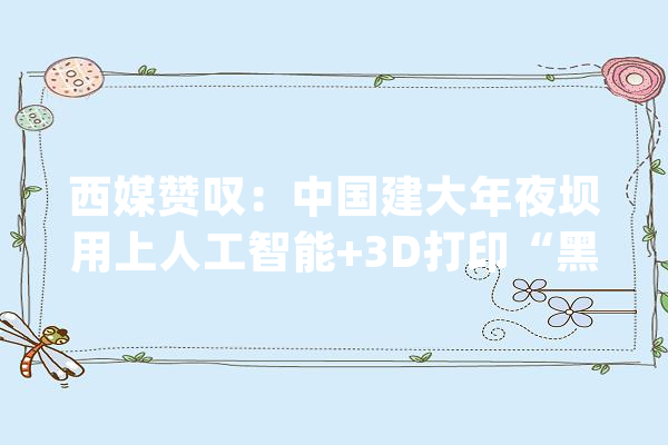 西媒赞叹：中国建大年夜坝用上人工智能+3D打印“黑科技”_人工智能_年夜坝
