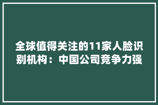 全球值得关注的11家人脸识别机构：中国公司竞争力强大_公司_技巧 智能问答