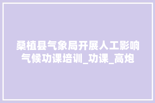 桑植县气象局开展人工影响气候功课培训_功课_高炮