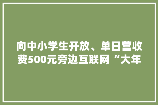 向中小学生开放、单日营收费500元旁边互联网“大年夜厂”研学走热的背后_互联网_研学
