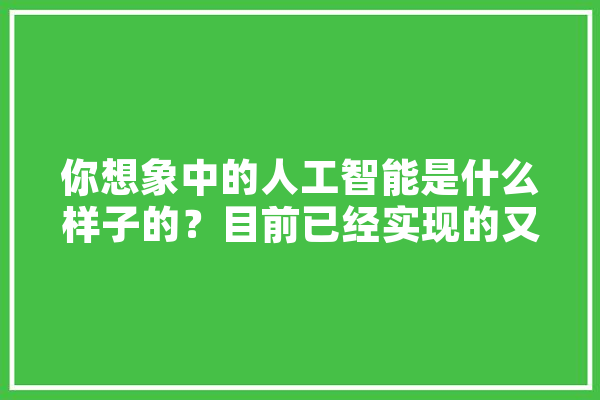 你想象中的人工智能是什么样子的？目前已经实现的又有哪些,真实人工智能图片 AI简讯