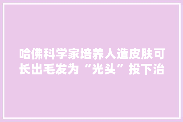 哈佛科学家培养人造皮肤可长出毛发为“光头”投下治愈曙光_皮肤_细胞