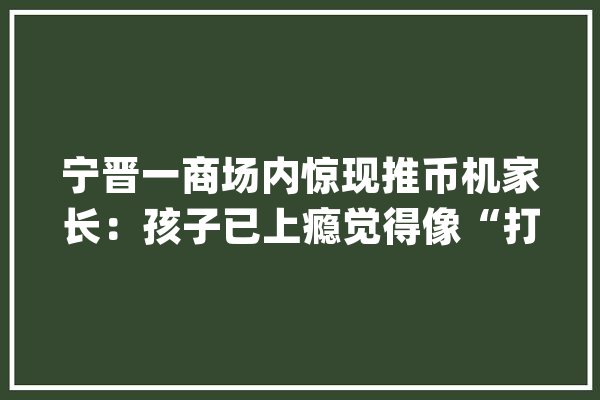 宁晋一商场内惊现推币机家长：孩子已上瘾觉得像“打赌”_游戏币_孩子