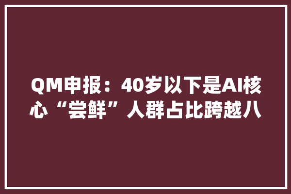 QM申报：40岁以下是AI核心“尝鲜”人群占比跨越八成_用户_智能