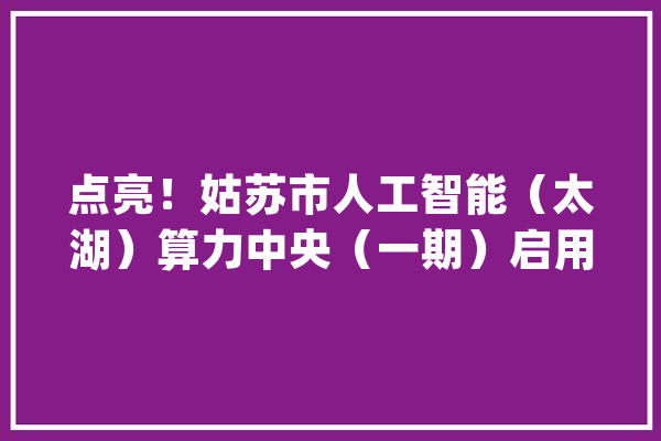 点亮！姑苏市人工智能（太湖）算力中央（一期）启用_吴中_家当 文字写作