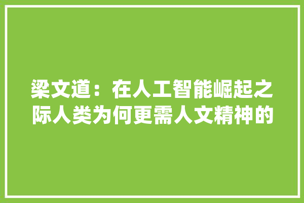 梁文道：在人工智能崛起之际人类为何更需人文精神的滋养？_人工智能_人文精力