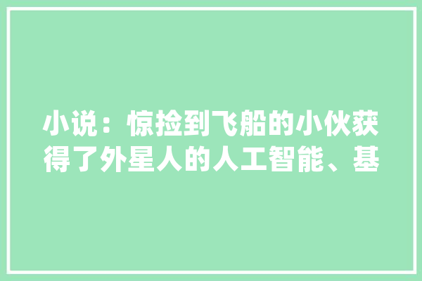 小说：惊捡到飞船的小伙获得了外星人的人工智能、基因试剂_主人_人工智能