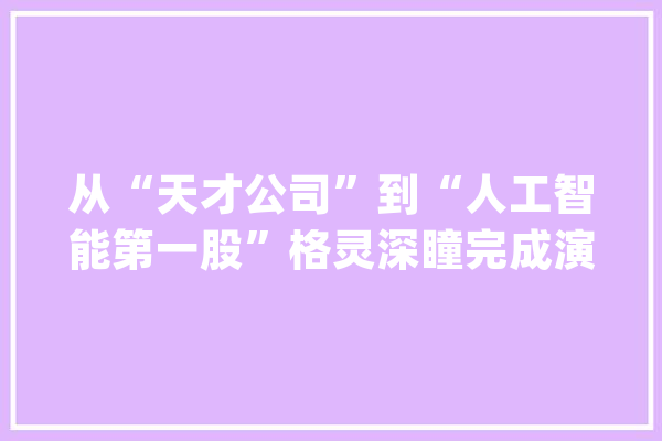 从“天才公司”到“人工智能第一股”格灵深瞳完成演化_技巧_人工智能 智能助手