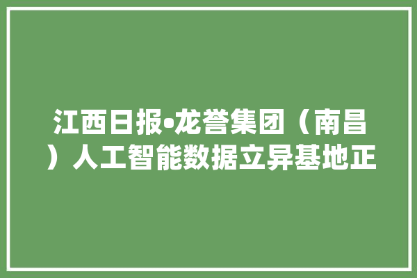 江西日报•龙誉集团（南昌）人工智能数据立异基地正式开园_数据_江西 云服务