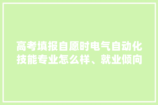 高考填报自愿时电气自动化技能专业怎么样、就业倾向有哪些_技巧_可编程 计算机