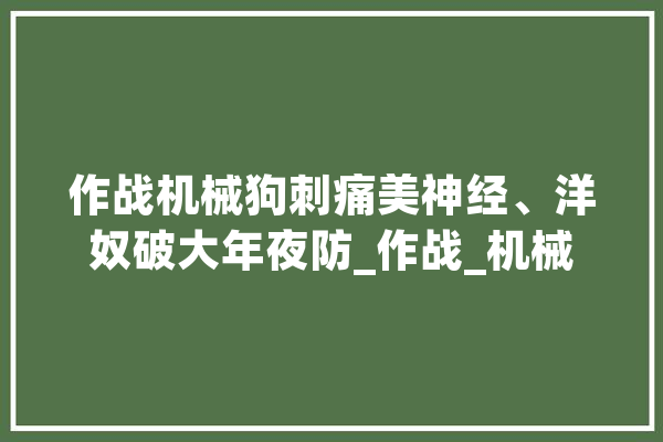 作战机械狗刺痛美神经、洋奴破大年夜防_作战_机械 智能问答