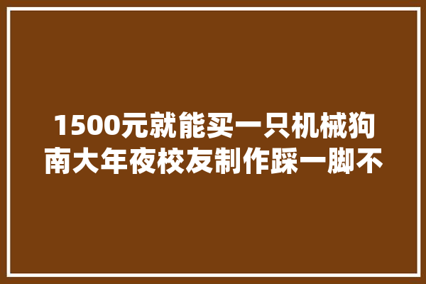 1500元就能买一只机械狗南大年夜校友制作踩一脚不会挂的那种_机械_还可以