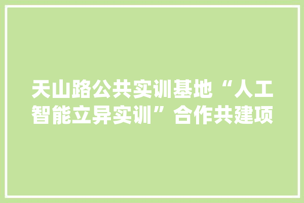 天山路公共实训基地“人工智能立异实训”合作共建项目正式启动运行_人工智能_实训