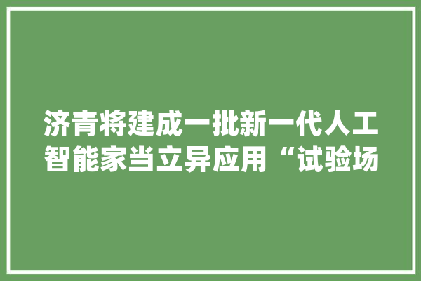 济青将建成一批新一代人工智能家当立异应用“试验场”_人工智能_家当