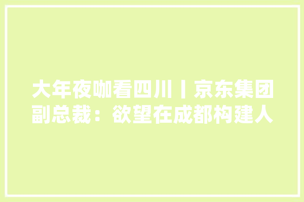 大年夜咖看四川丨京东集团副总裁：欲望在成都构建人工智能产学研体系_人工智能_是指 云服务
