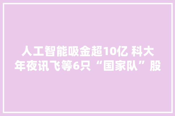 人工智能吸金超10亿 科大年夜讯飞等6只“国家队”股揭秘（名单）_亿元_人工智能