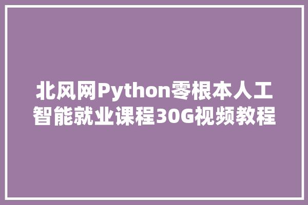 北风网Python零根本人工智能就业课程30G视频教程分享_数据_课程