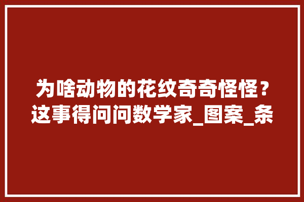 为啥动物的花纹奇奇怪怪？这事得问问数学家_图案_条纹