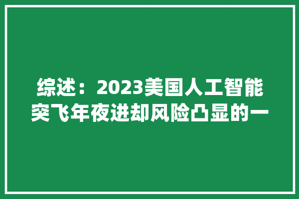 综述：2023美国人工智能突飞年夜进却风险凸显的一年_人工智能_美国