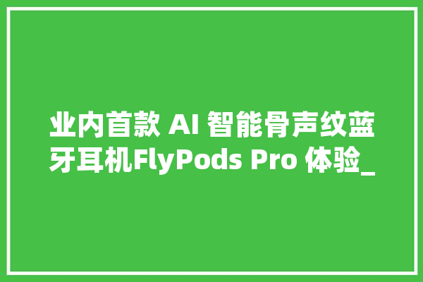 业内首款 AI 智能骨声纹蓝牙耳机FlyPods Pro 体验_耳机_蓝牙耳机