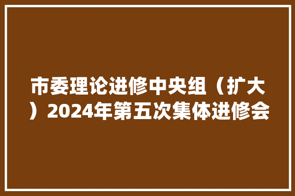 市委理论进修中央组（扩大）2024年第五次集体进修会举行 围绕人工智能技能及应用进行专题进修 包钢主持并讲话_人工智能_家当 智能问答