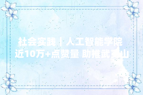 社会实践｜人工智能学院 近10万+点赞量 助推武夷山美丽村落培植_武夷山_村