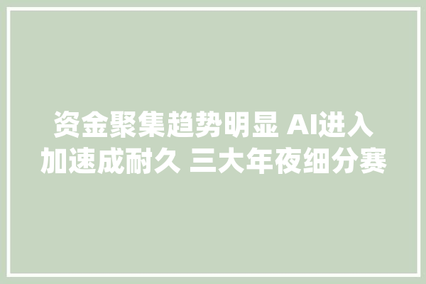 资金聚集趋势明显 AI进入加速成耐久 三大年夜细分赛道将享受行业红利_人工智能_范畴 智能助手